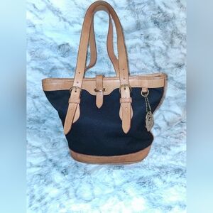 Dooney & Bourke Vintage Black and Tan Cabriolet Bucket Bag
